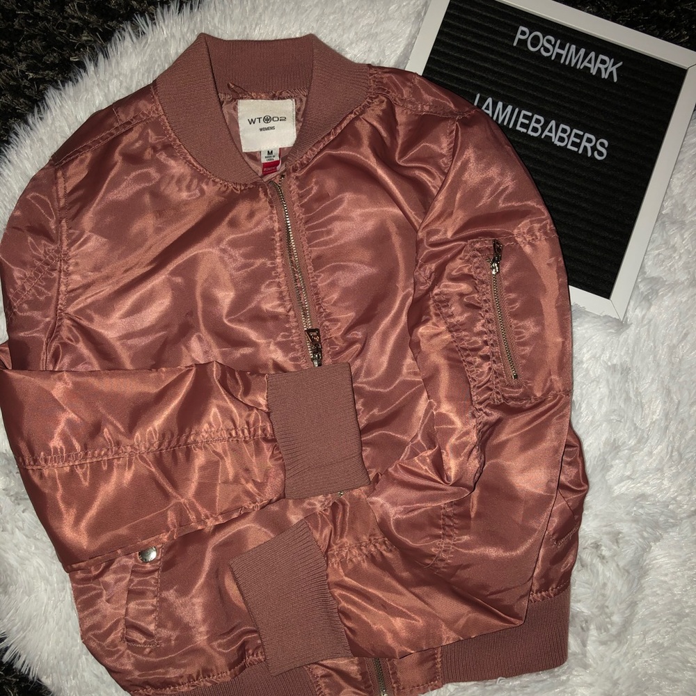 Satin Rose Bomber Jacket